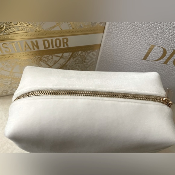 Dior Pouch Makeup Bag Velvet Off White NEW - Picture 4 of 9